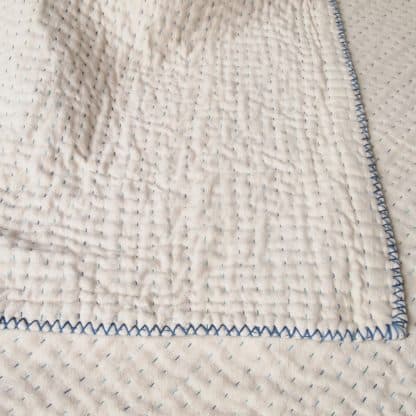 natural kantha blanket cotton extra large | tulsi crafts